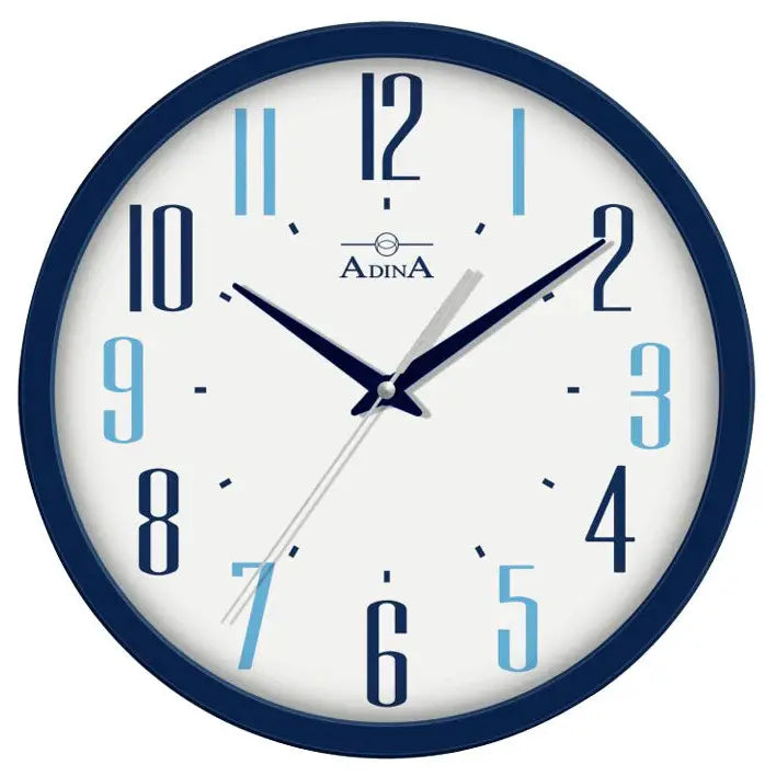 Adina Wall Clock - Arabic Numbers - Royal Blue Surround