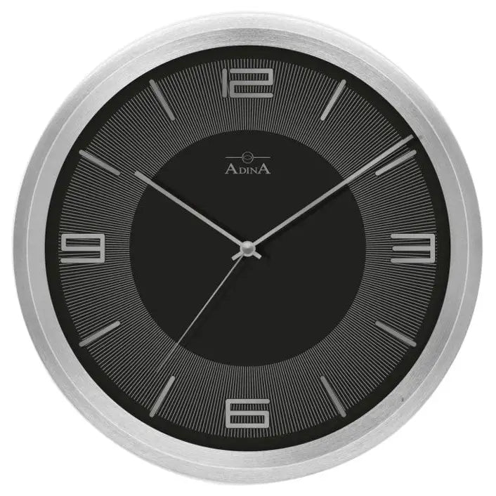 Adina Wall Clock Black/Grey Dial