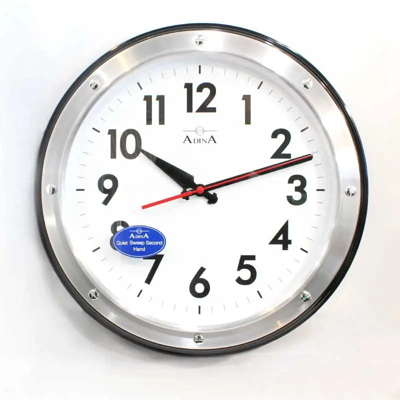 Adina Wall Clock with Bold Black Arabic Numbers