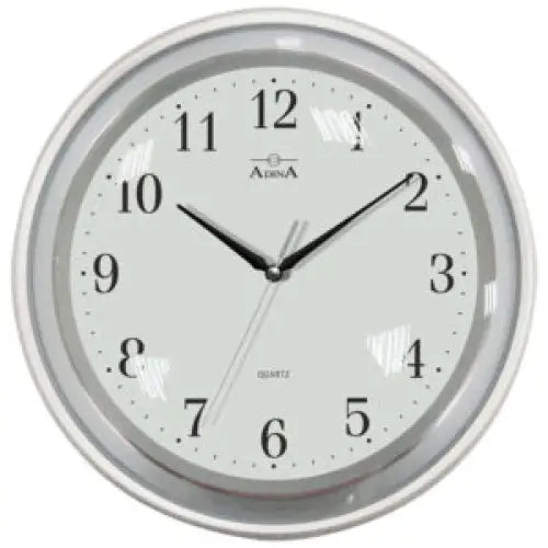 Adina White Dial Wall Clock Black Arabic Numbers Silent