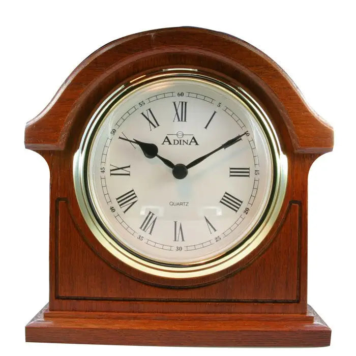 Adina Wooden Mantle Clock Mini Roman Lt Walnut SEASPRAY