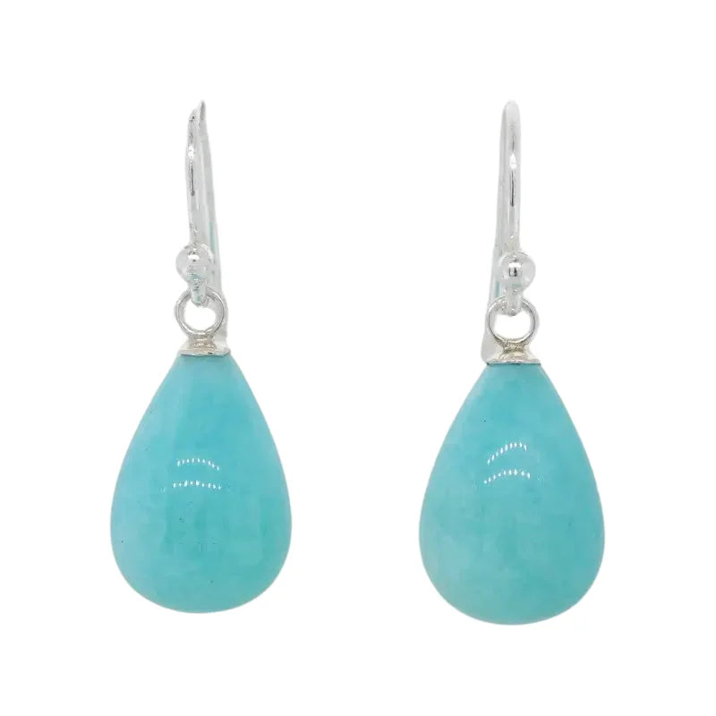 Amazonite Smooth Drops 14mm x 10mm Sterling Silver Shepherd