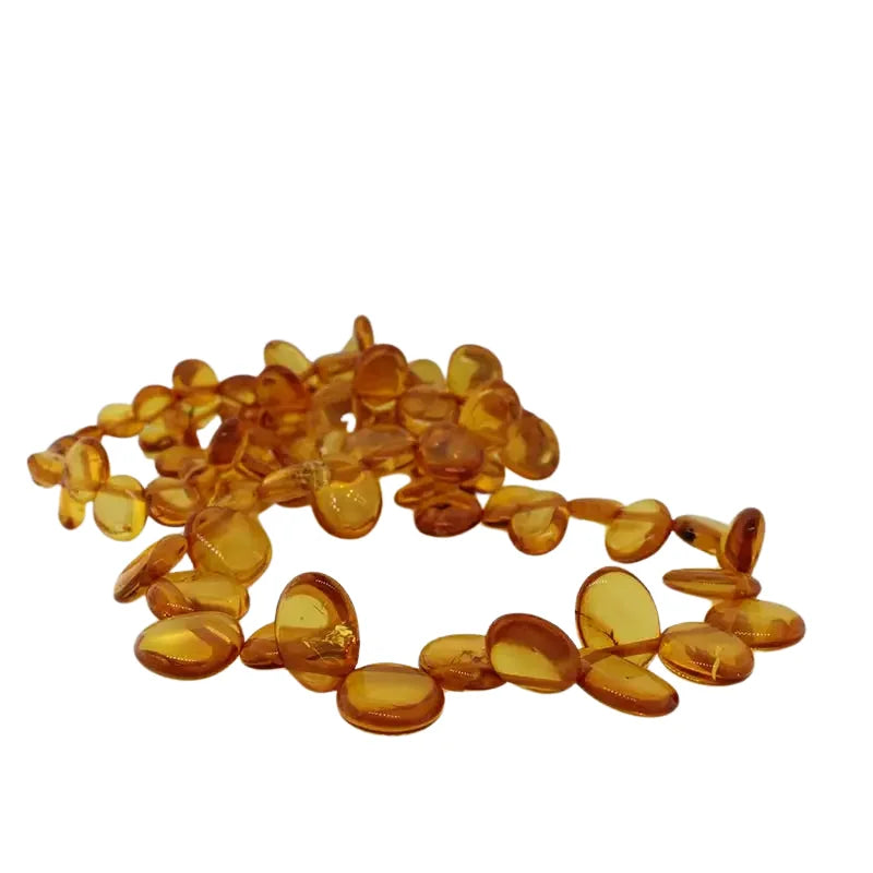 Baltic Amber Flat Oval Orange Beads Graduatng from 7.5mm
