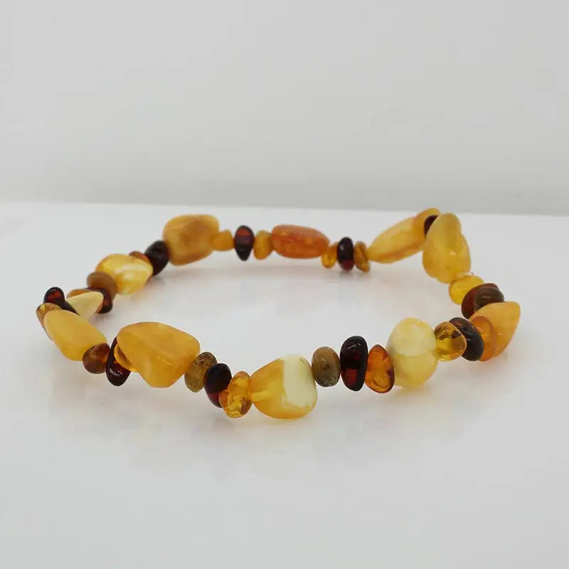 Baltic Amber Tumbled Shapes Bracelet on Stretch Material