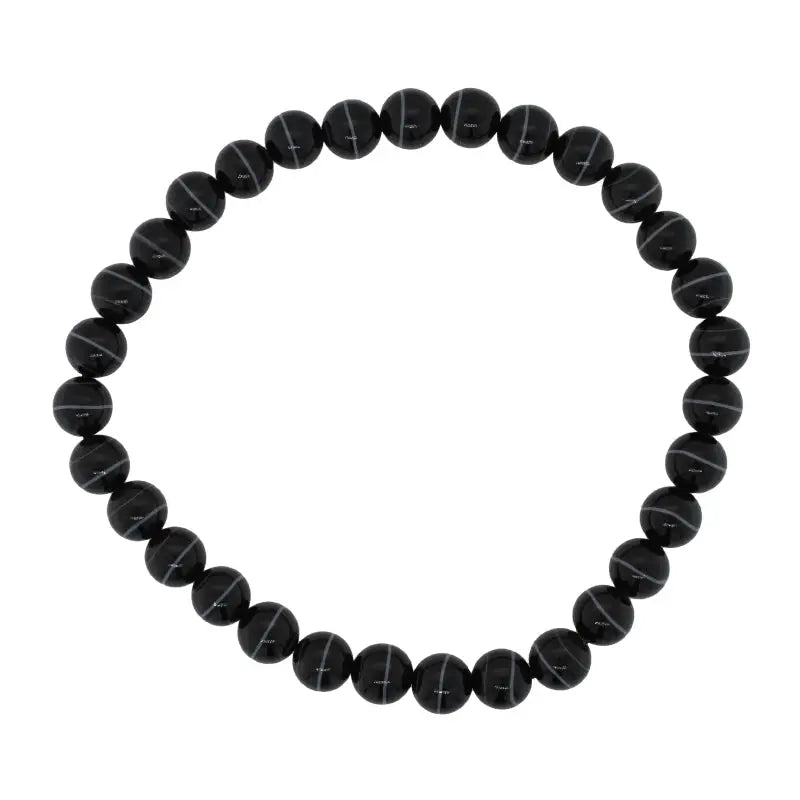 Banded Onyx Elastic Bracelet