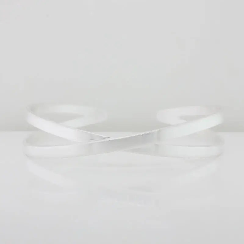 Bastian Sterling Silver 2 Bands Crossing Cuff (Bangle) Each