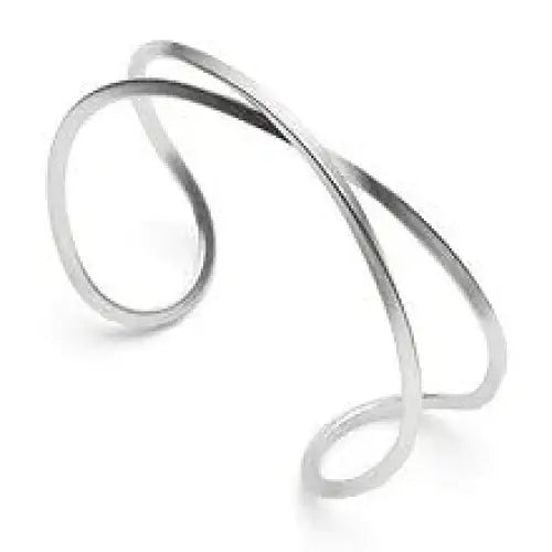 Bastian Sterling Silver Twisted Cuff (Bangle) Open Double Band Each 2.5mm Wide, Infinity Design - 66mm x 47mm Internal Diameter