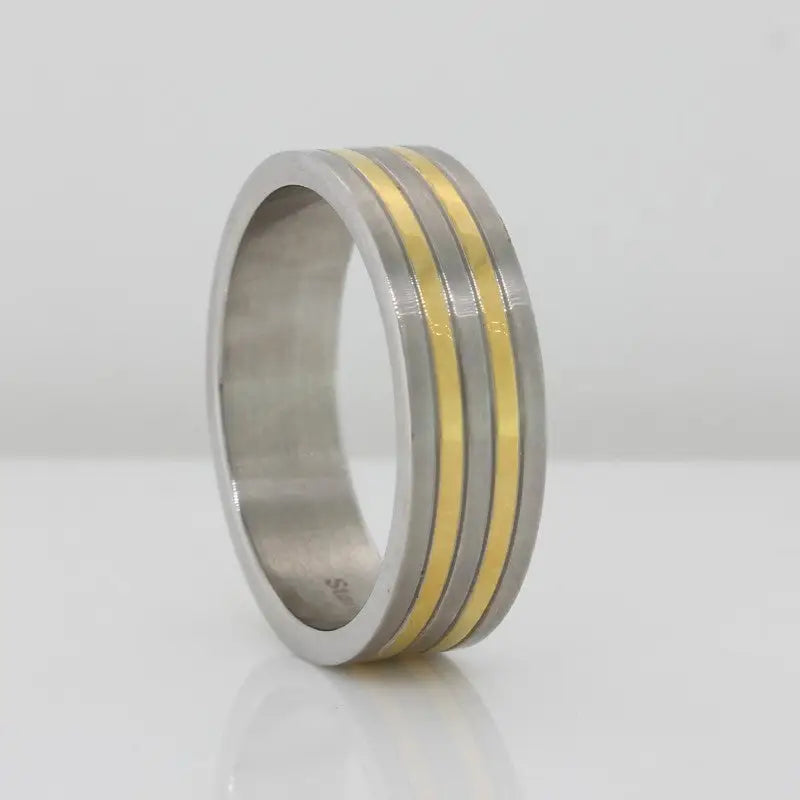 Blaze stainless steel Gold Plated men's ring X