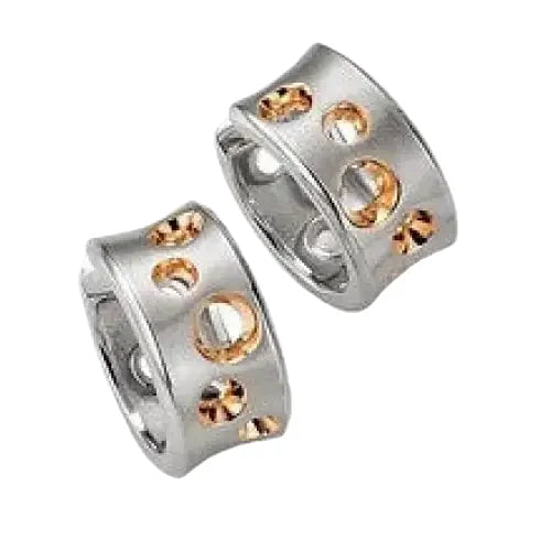 Breuning Sterling Silver Rhodium & Rose Gold Plated 9mm Wide