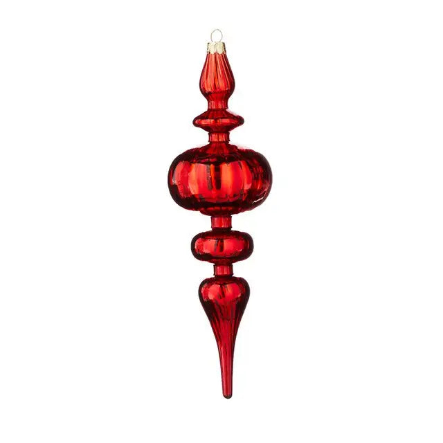 Christmas Red Finial Glass Ornament, 27cm