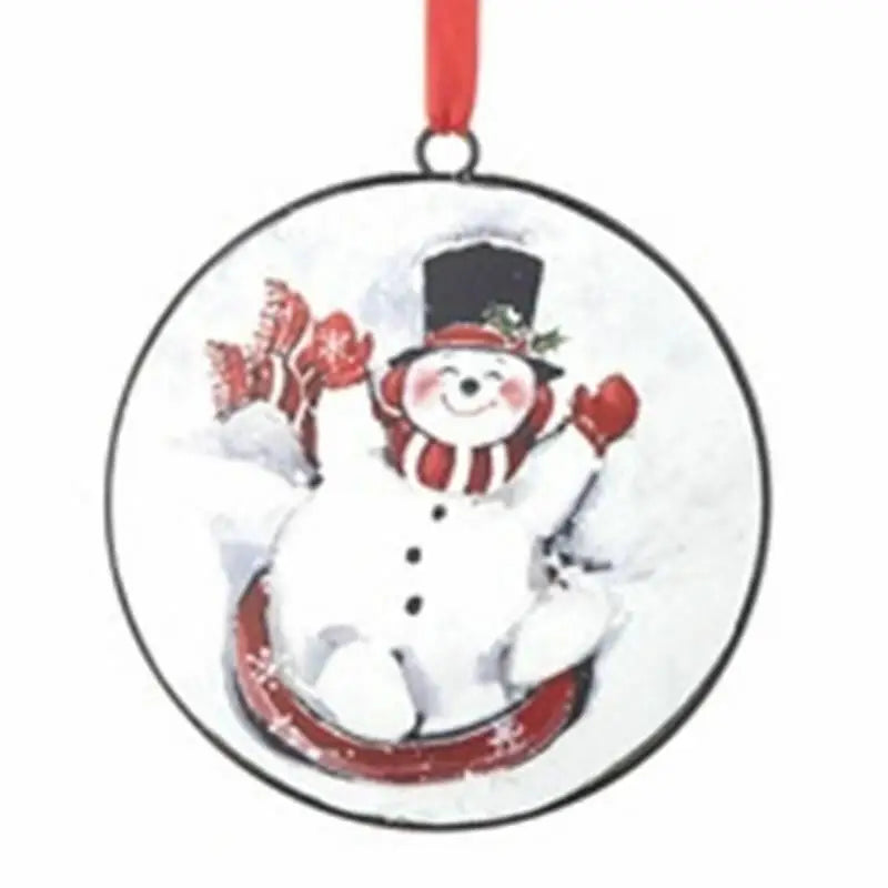 Christmas Snowman Disc Ornament 15cm SEASPRAY VALUATIONS &