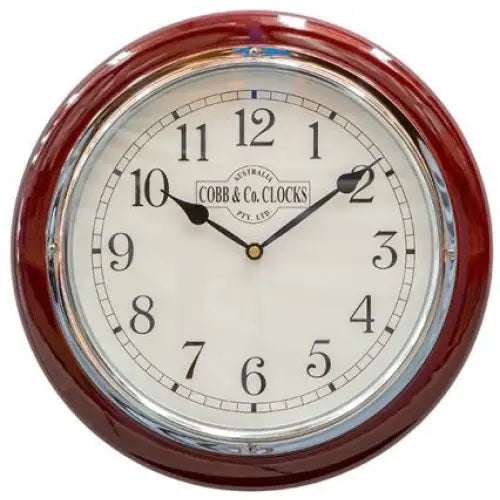 Cobb & Co Medium Railway Clock Mahogany 32cm 2 SEASPRAY