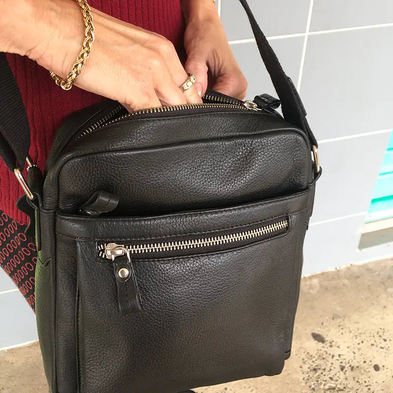 Cudworth Small Black Leather Bag