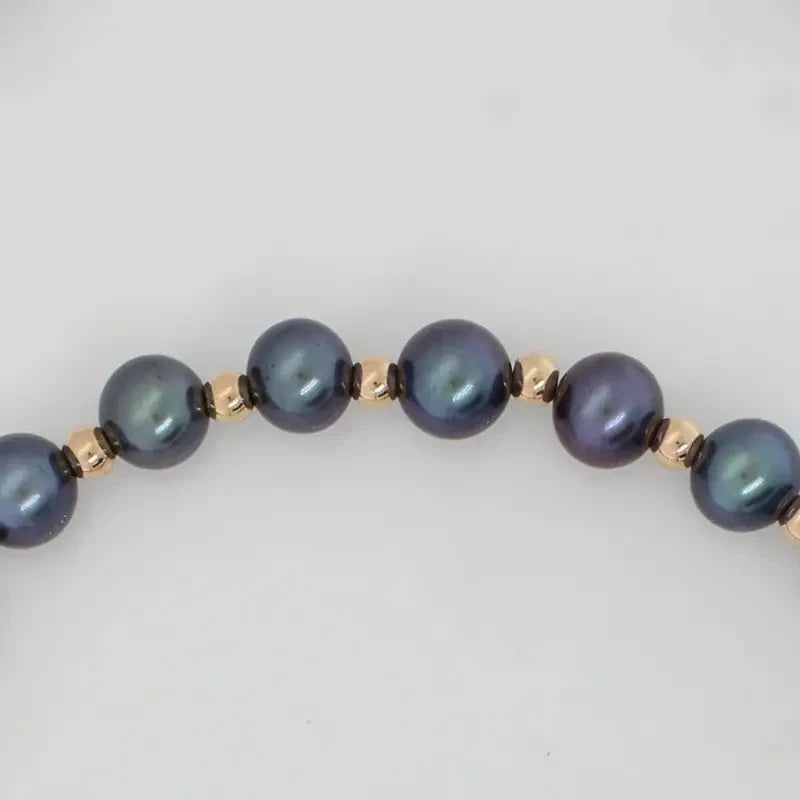 Dyed Freshwater Pearl 6.00mm to 6.5mm 45cm Necklace - 14ct