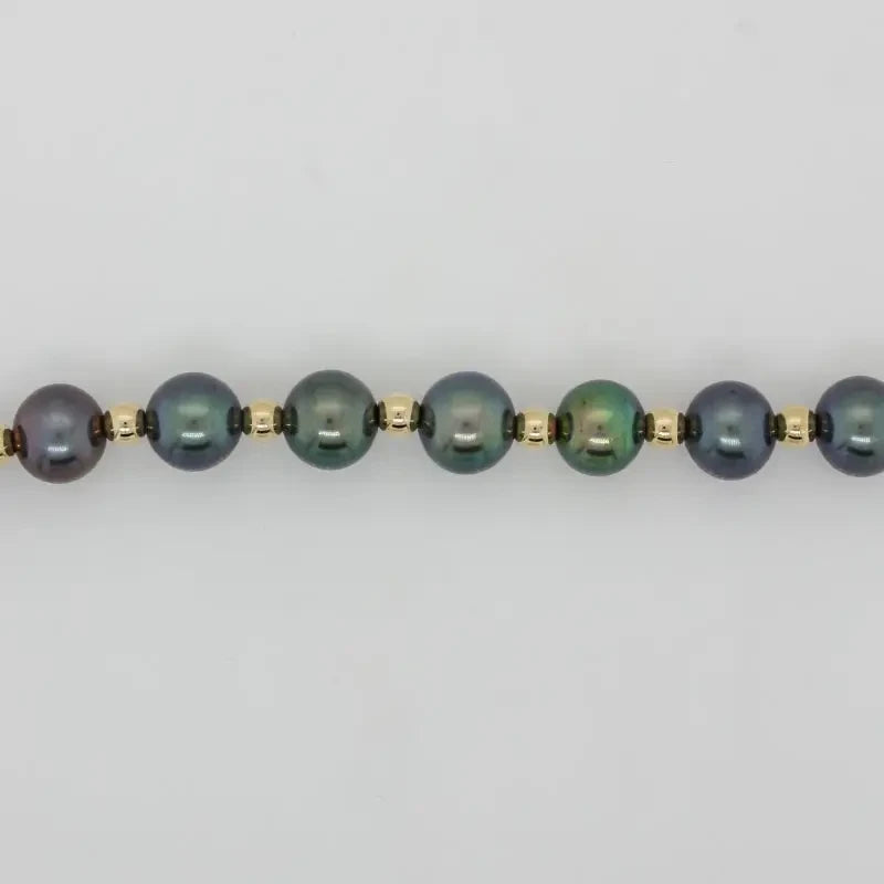 Dyed Freshwater Pearl 6.00mm to 6.5mm Necklace - 14ct