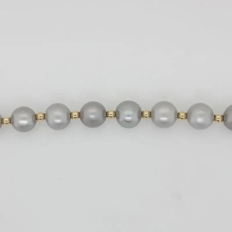 Dyed Silver Grey Freshwater Pearl 8.00mm to 8.50mm 50cm
