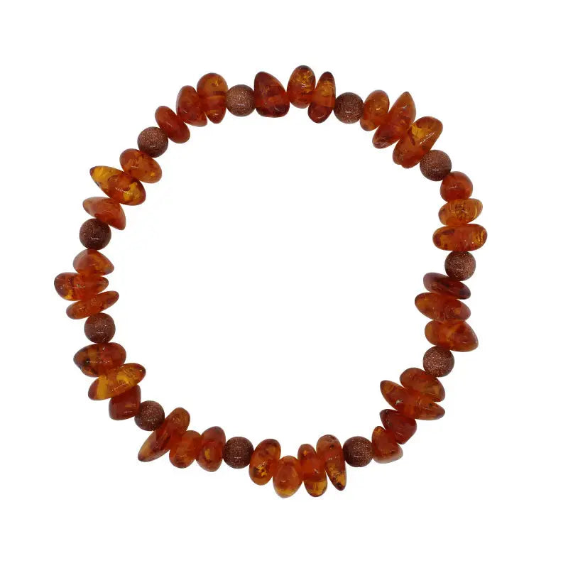 Elastic Goldstone and Amber Bracelet