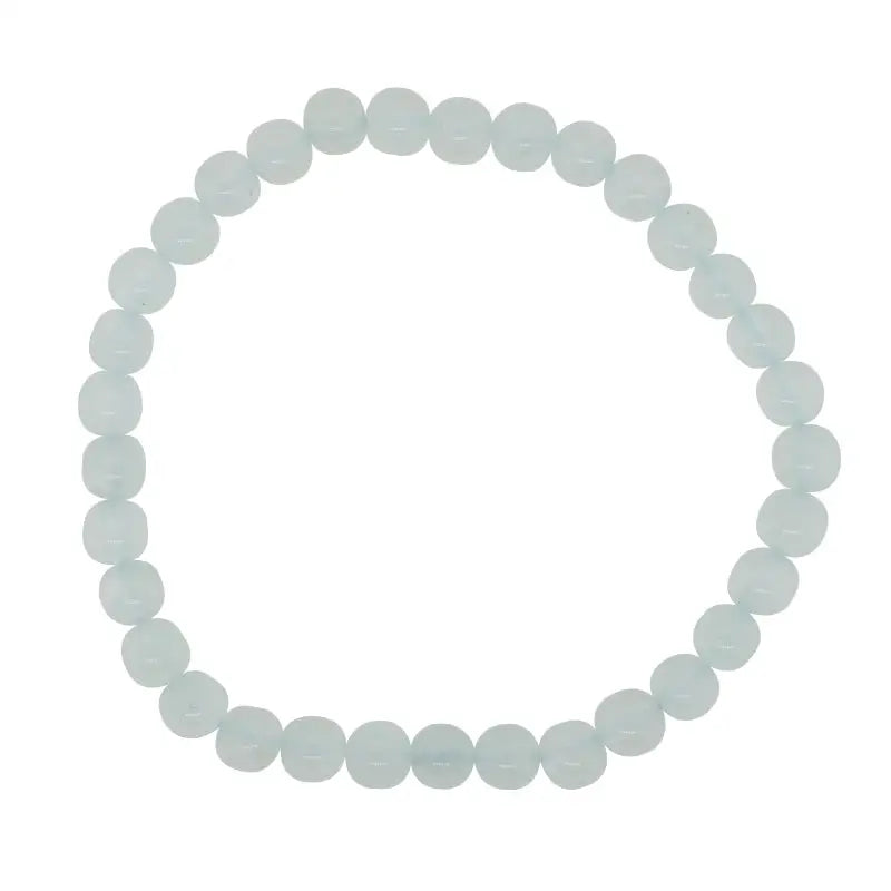 Elastic Prehnite Bracelet  - 33 x 6mm Round Beads