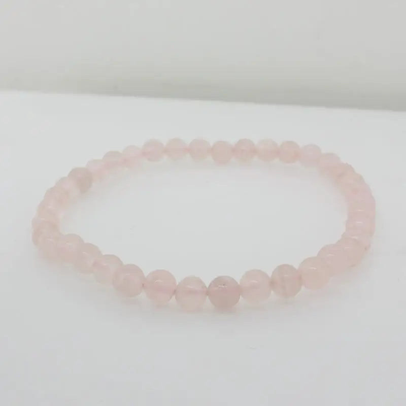 Elastic Rose Quartz Bracelet  - 38 x 5mm Round Beads