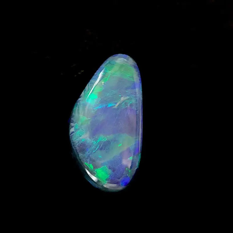 Free-form Pear Australian Lightning Ridge Solid Black Opal