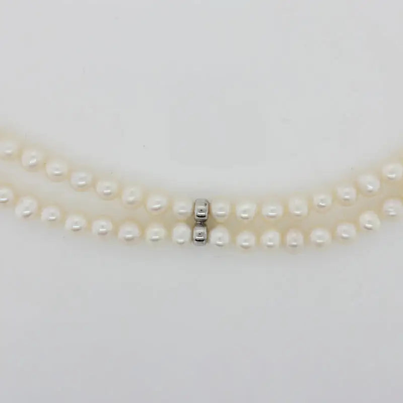 Freshwater 4.5mm Pearl Double Strand 45cm Necklet with