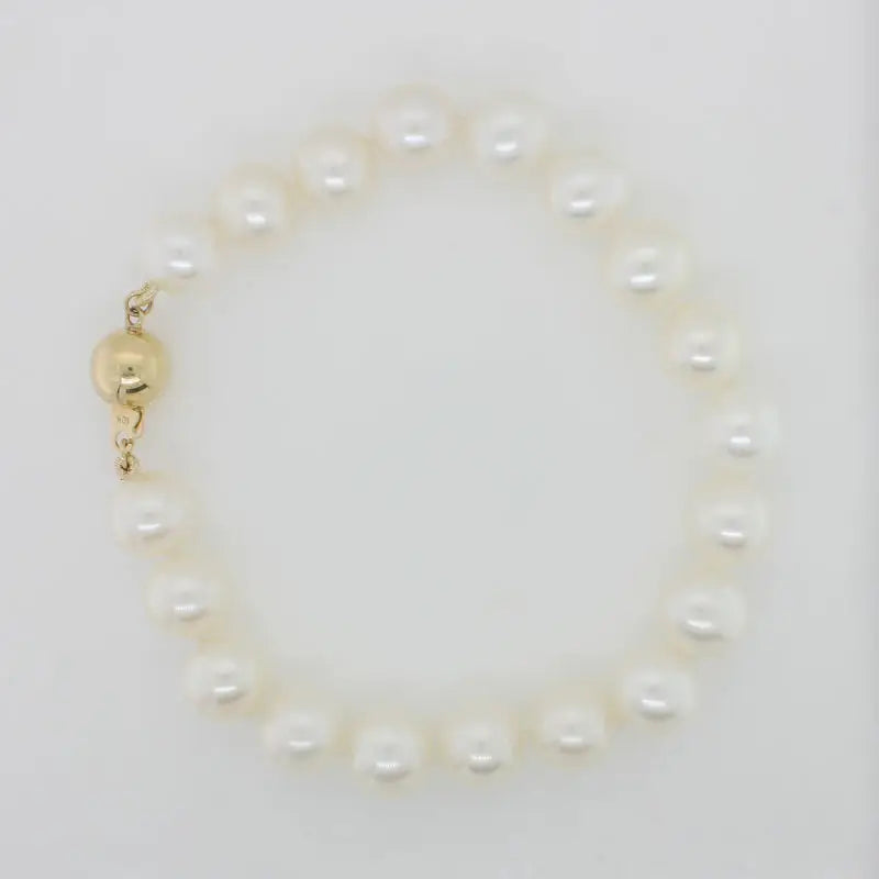 Freshwater 8.50mm to 9.00mm Pearl 19cm Bracelet with 9ct Gold Ball Clasp