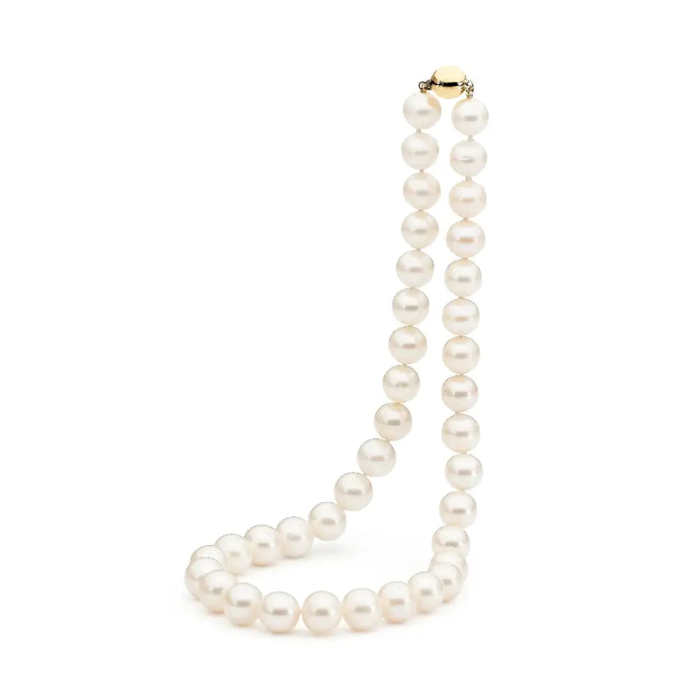 Ikecho 45cm 11-13mm White FWP Graduated Pearl Strand 9Y Ball