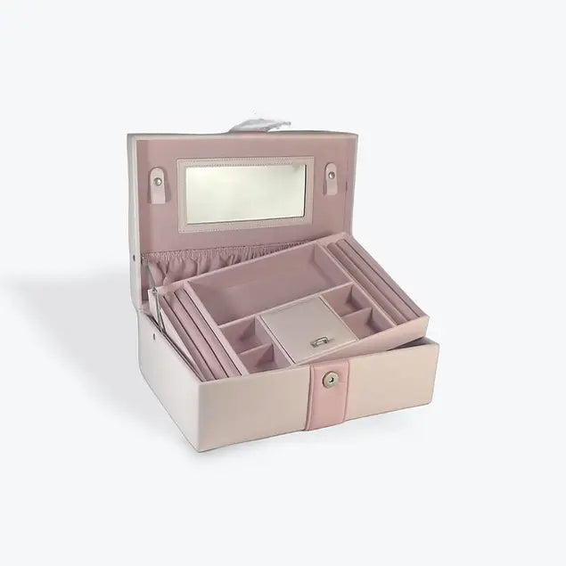 Large Pink Jewellery Box with Tray