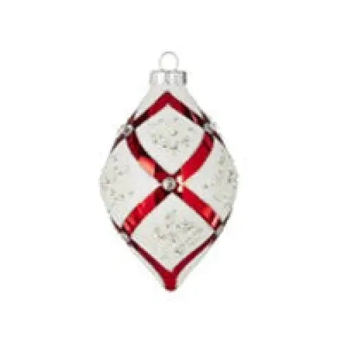 Merrymint - 10cm/4 Red and White Jewelled Finial SEASPRAY