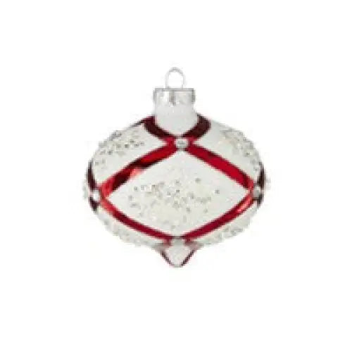 Merrymint - 10cm/4 Red and White Jewelled Onion SEASPRAY