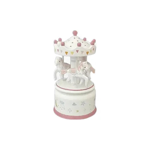 Musical Horse Carousel White Red Seaspray Valuations & Fine
