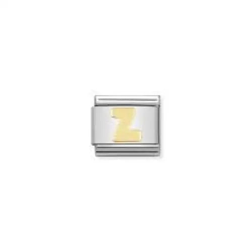 Nomination Classic Composable Letter 'Z' Charm Stainless Steel/18k Yellow Gold 