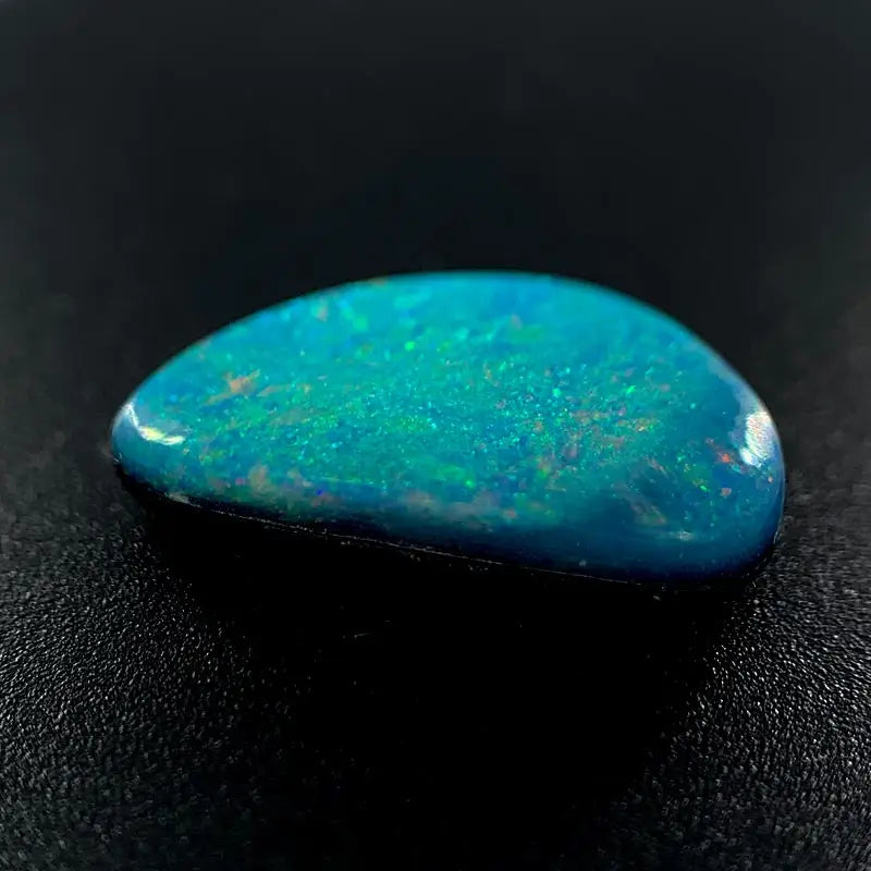 Opal Doublet Free-form Half Moon Shape Green Blue Colours