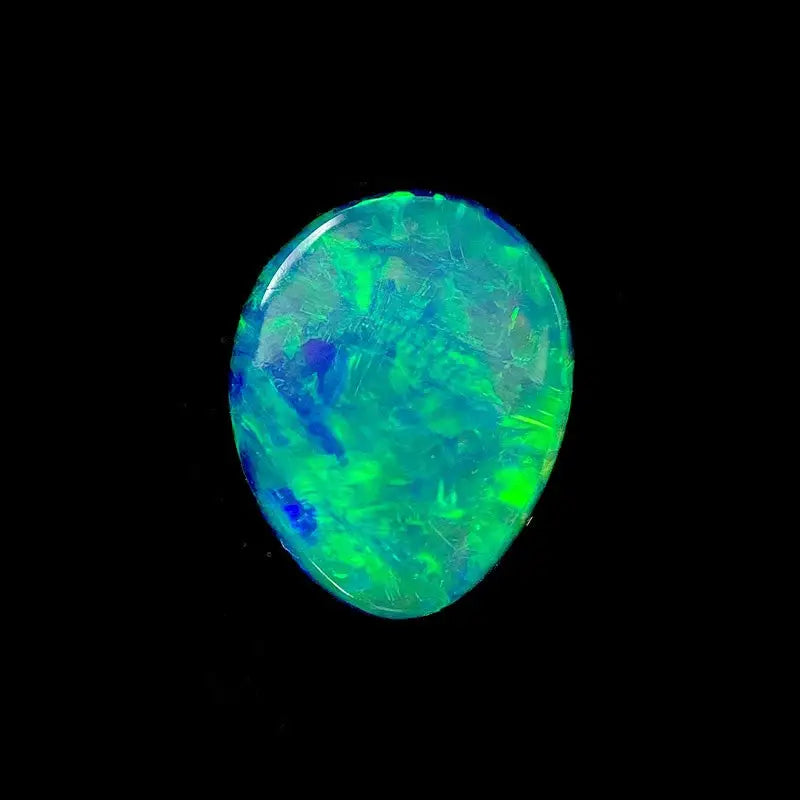 Opal Doublet Oval Shape Green Blue Orange Colours SEASPRAY