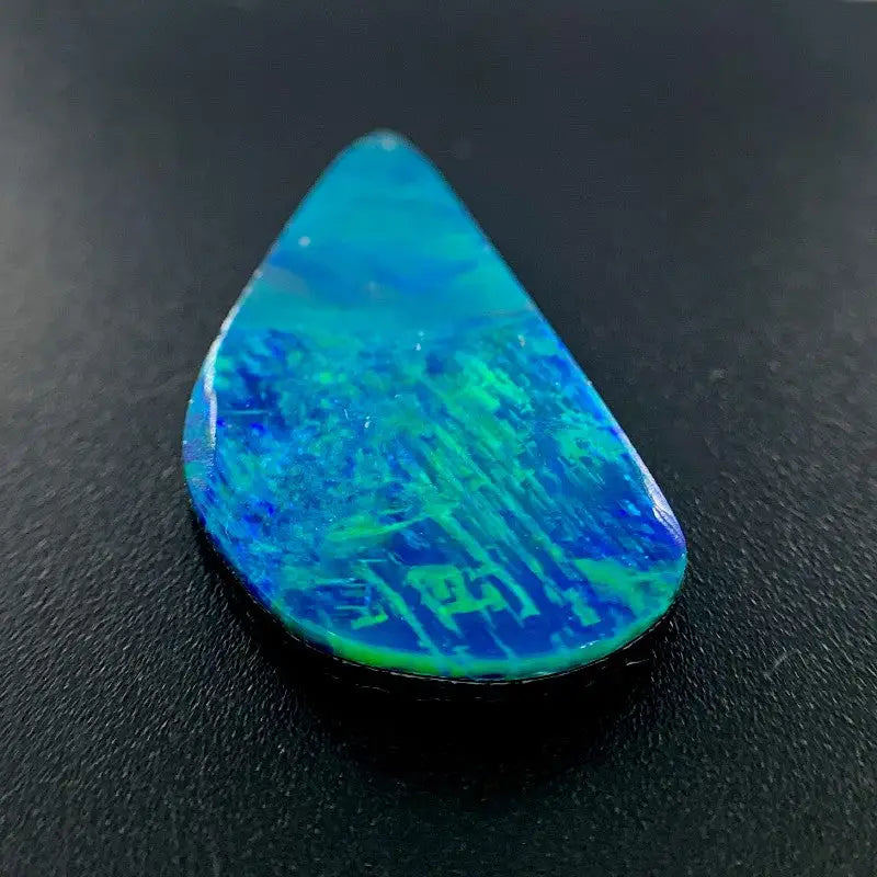 Opal Free Form Pear Shape, Green / Blue / Orange  Colours White Cliffs 2 Patterns