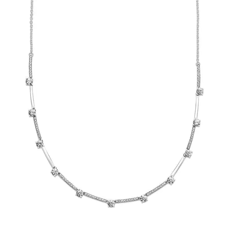 Pandora SS CZ Clear Cubic Zirconia Collier Necklace, 45cm