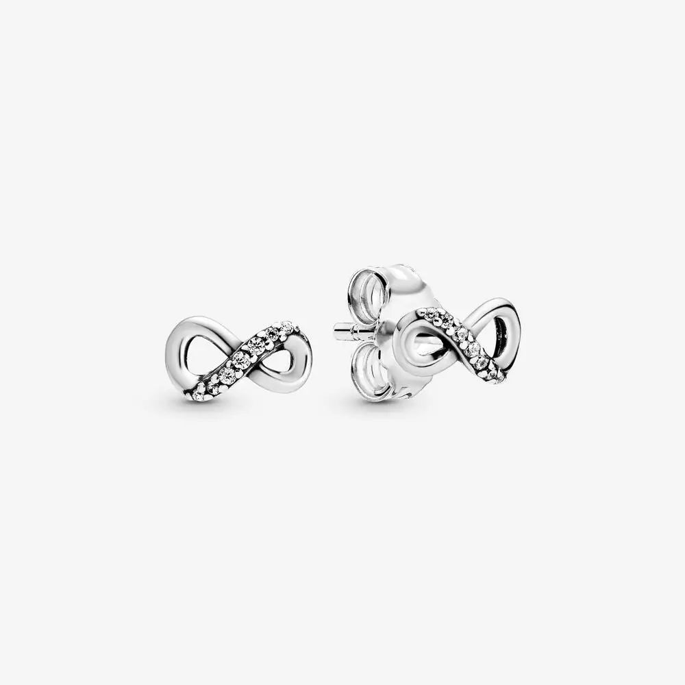 Pandora Sterling Silver Cubic Zirconia Sparkling Infinity Stud Earrings