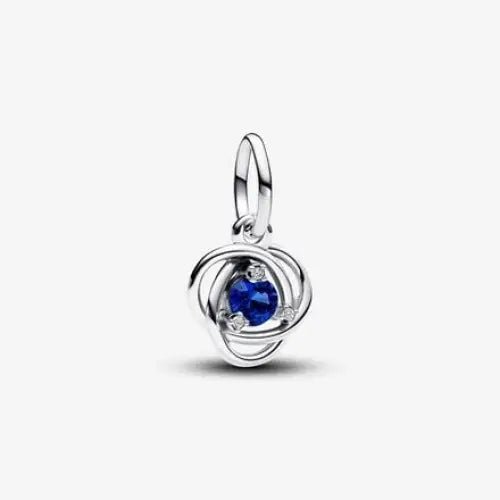 Pandora Sterling Silver Dangle with Princess Blue Crystal