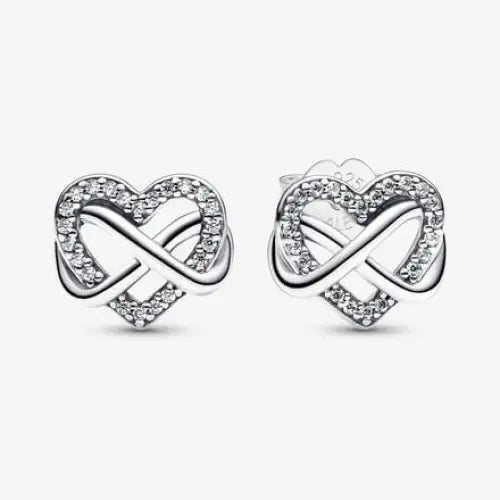 Pandora Sterling Silver Infinity Heart Stud Earrings