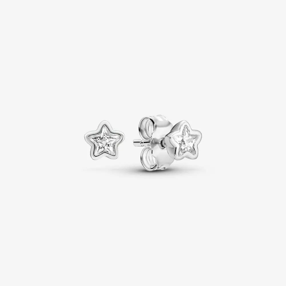 Pandora Sterling Silver Sparkling Star Stud Earrings
