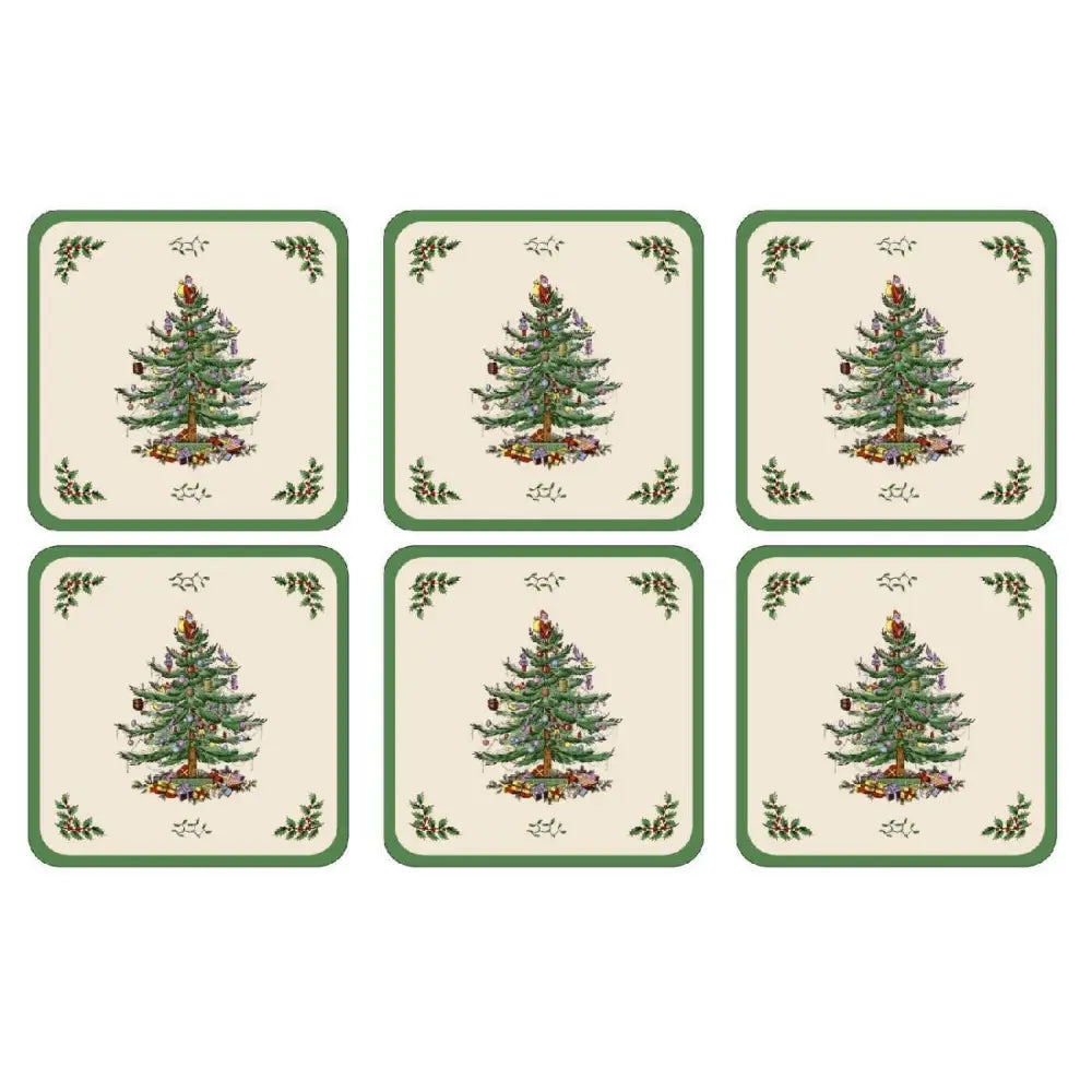 Pimpernel Christmas Tree - 10.5cm/4 Coasters (Set of 6)