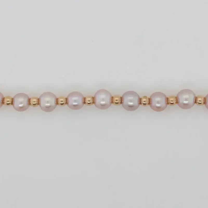 Pink Freshwater Pearl 5.00mm to 5.5mm 45cm Necklace - 14ct