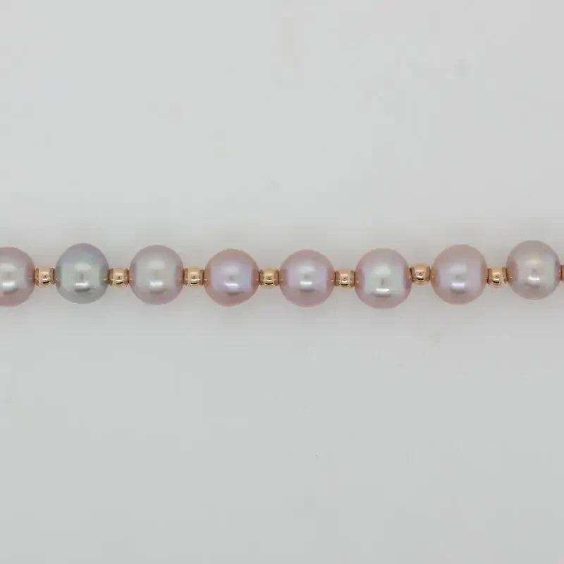 Pink Freshwater Pearl 7.00mm to 7.5mm 45cm Necklace - 14ct