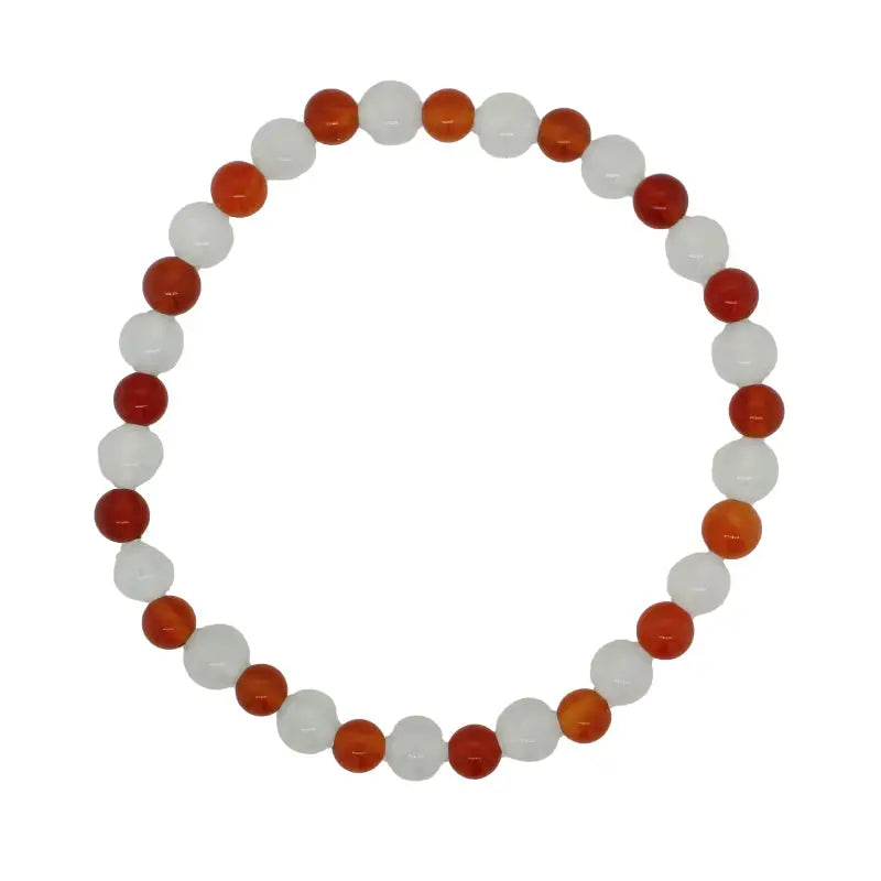 Prehnite and Carnelian Elastic Bracelet