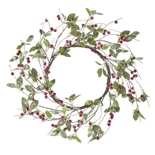 RAZ Countryside Christmas - 61cm/24" Eucalyptus & Red Berry Wreath