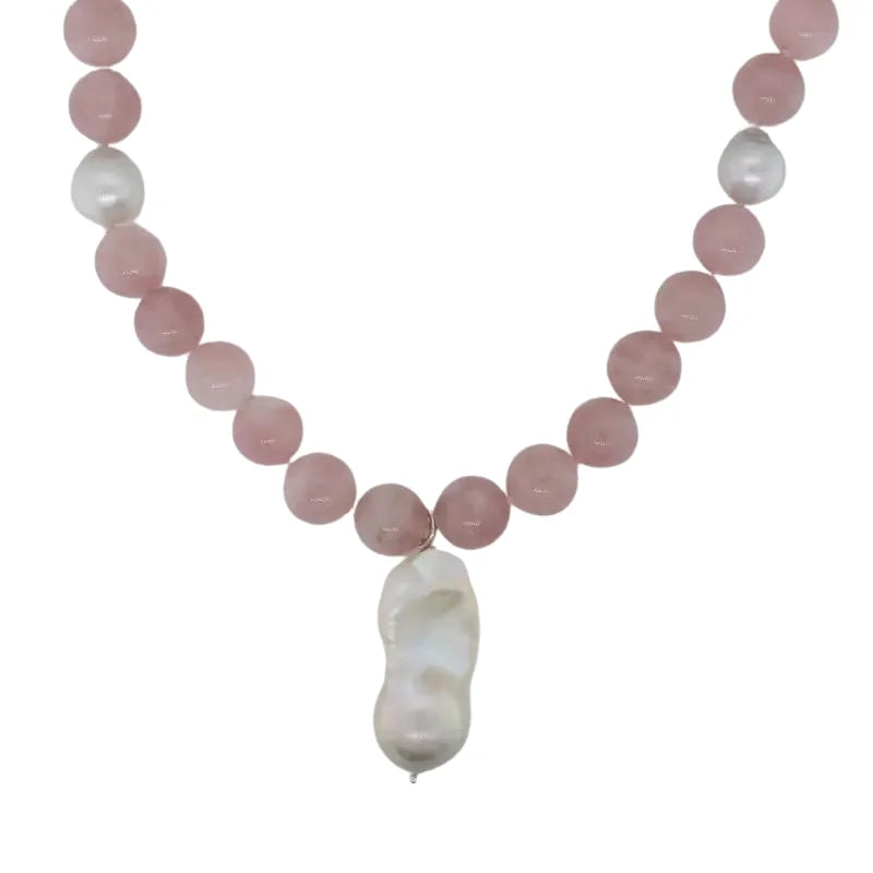 Rose Quartz South Sea Pearls & Baroque Freshwater Pearl