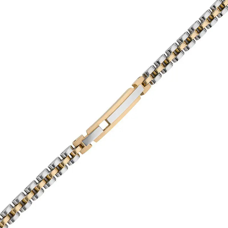 Silver and Gold Plated Stainless Steel ID Bracelet