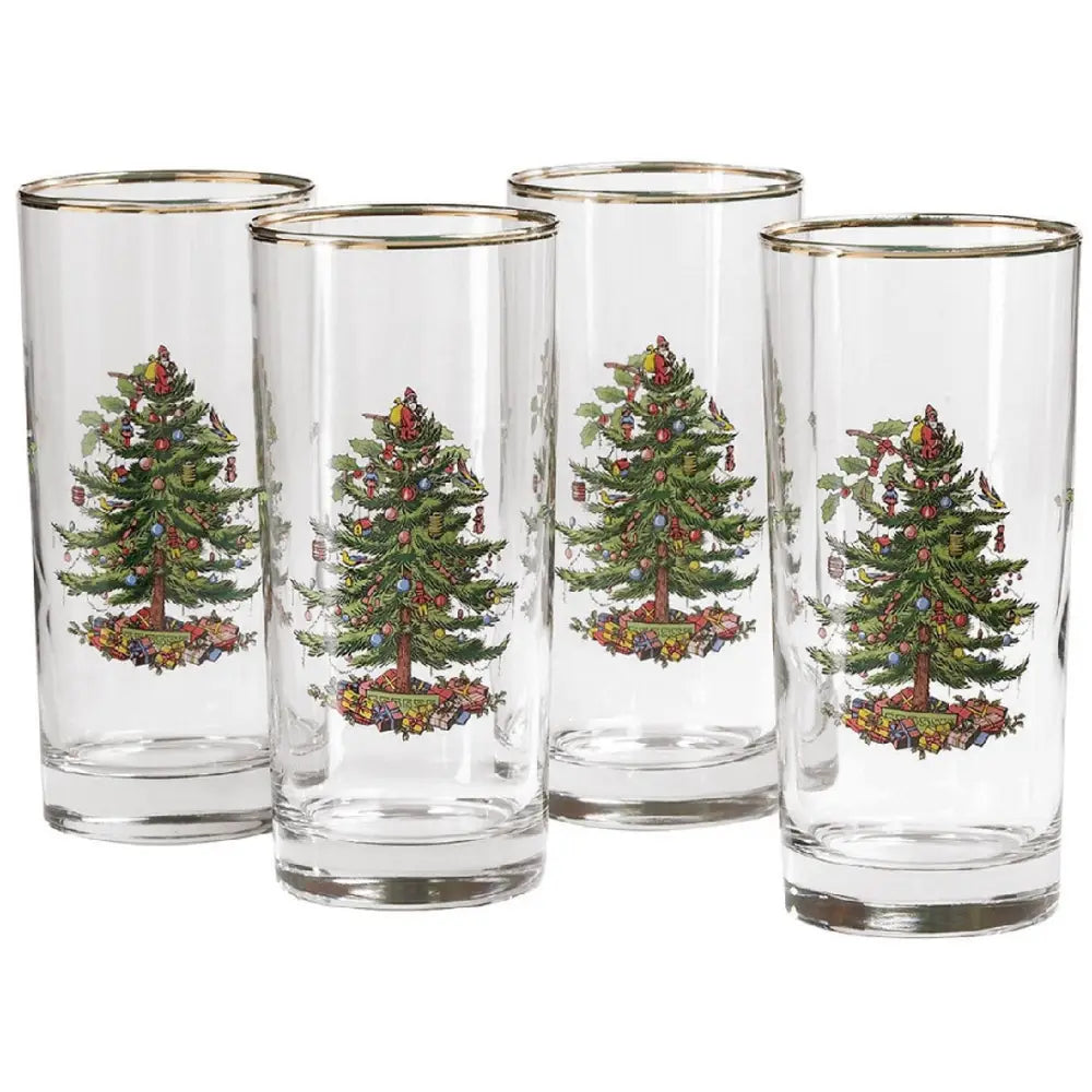 spode® Christmas Tree Highball Glasses (Set of 4) SEASPRAY