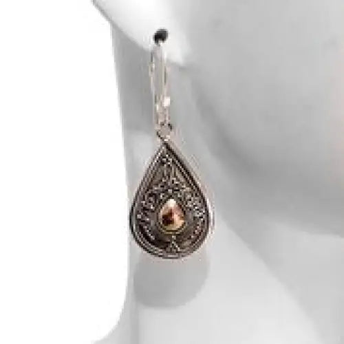 SS 18R 25mm x 15mm Pear Shape Filigree S/hook Earrings 