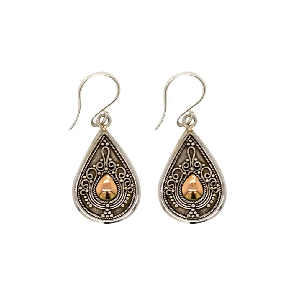 SS 18R 25mm x 15mm Pear Shape Filigree S/hook Earrings 